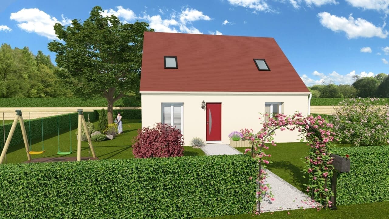 Plans de maison avec grand jardin et espace de jeux